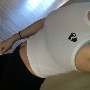 White womens best crop top